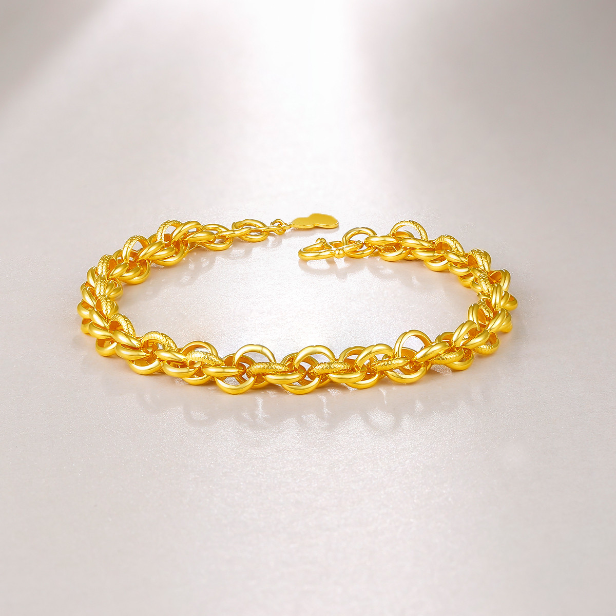 梦金园万纯 足金999.9手链经典泰国链黄金手链显大男女(计价)