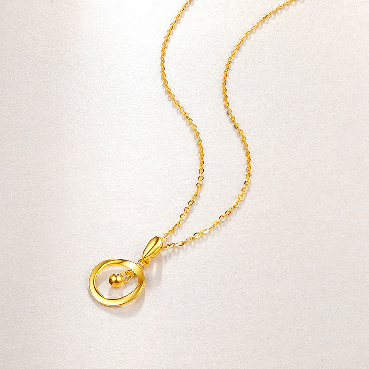 梦金园 玲珑心18k金吊坠彩金吊坠(不含项链)