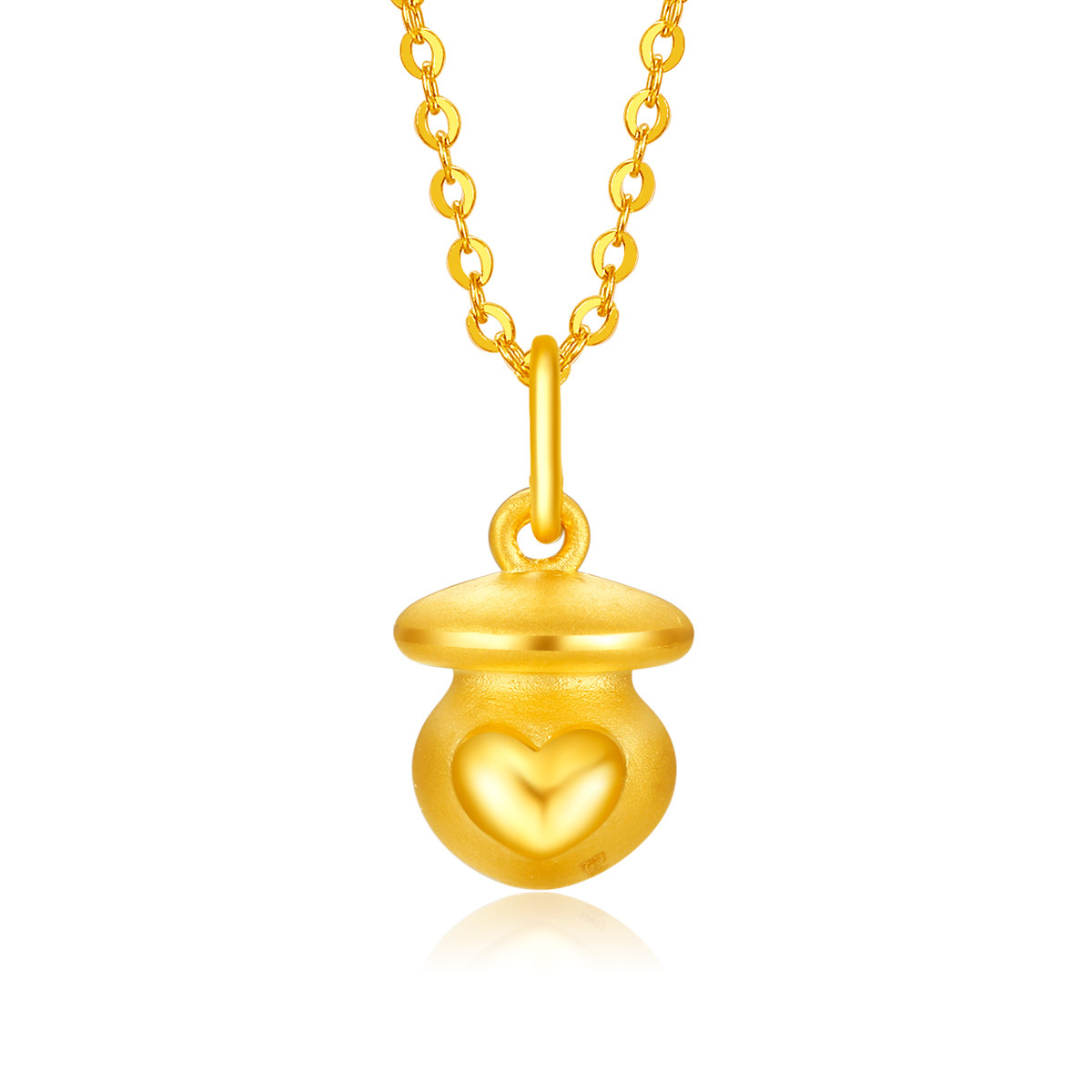 梦金园 新品3d硬金小奶瓶黄金吊坠(定价/送皮绳)