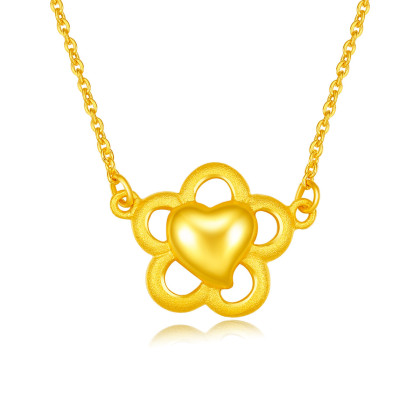 梦金园梦金园 【新品】足金心花怒放黄金项链套链(计