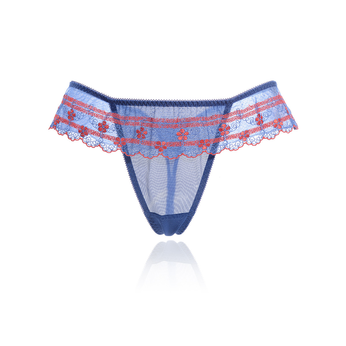 伊丝艾拉浪漫透视性感情趣蕾丝低腰女士内裤t字裤/丁字裤12053-u3_唯