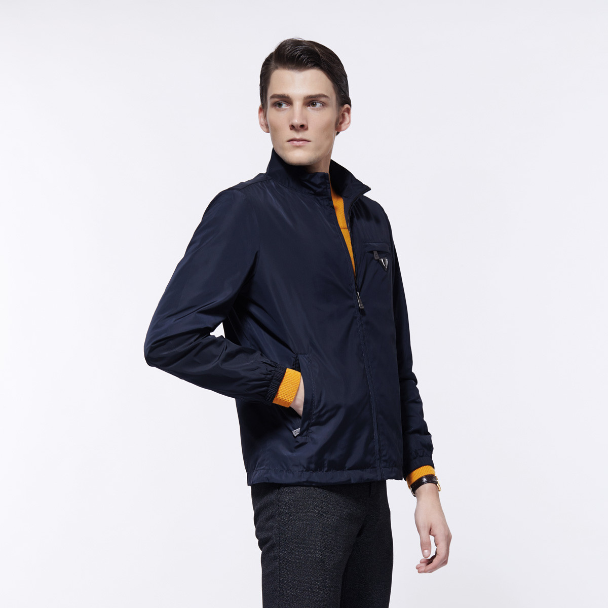 杰克斯男装春季休闲连帽时尚百搭戴帽外套夹克男士夹克