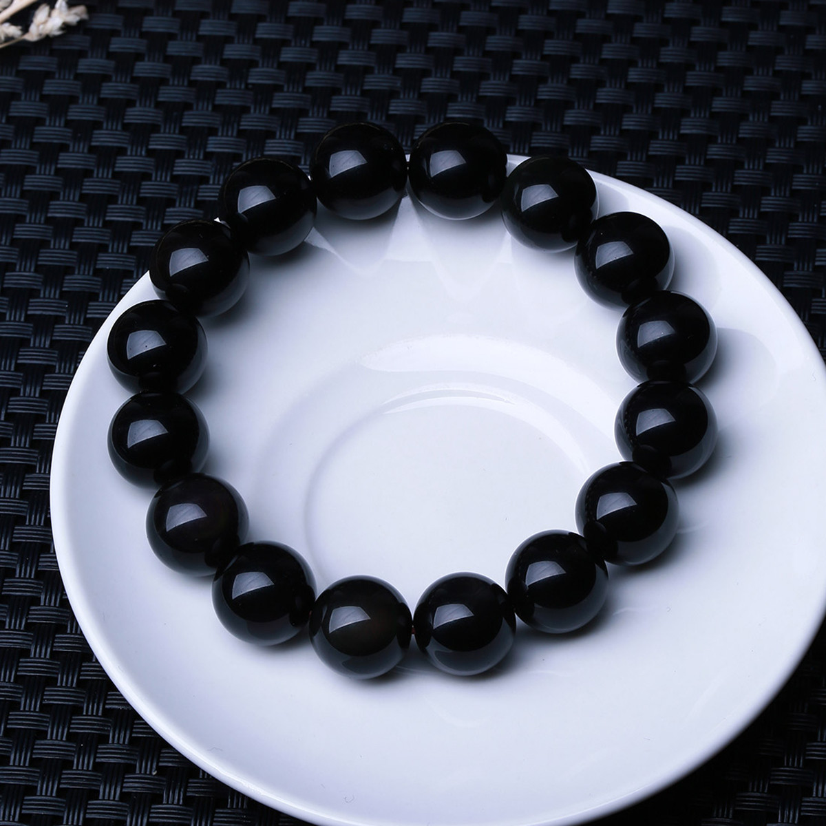 bnlf 黑曜石水晶男士手链手串 13mm