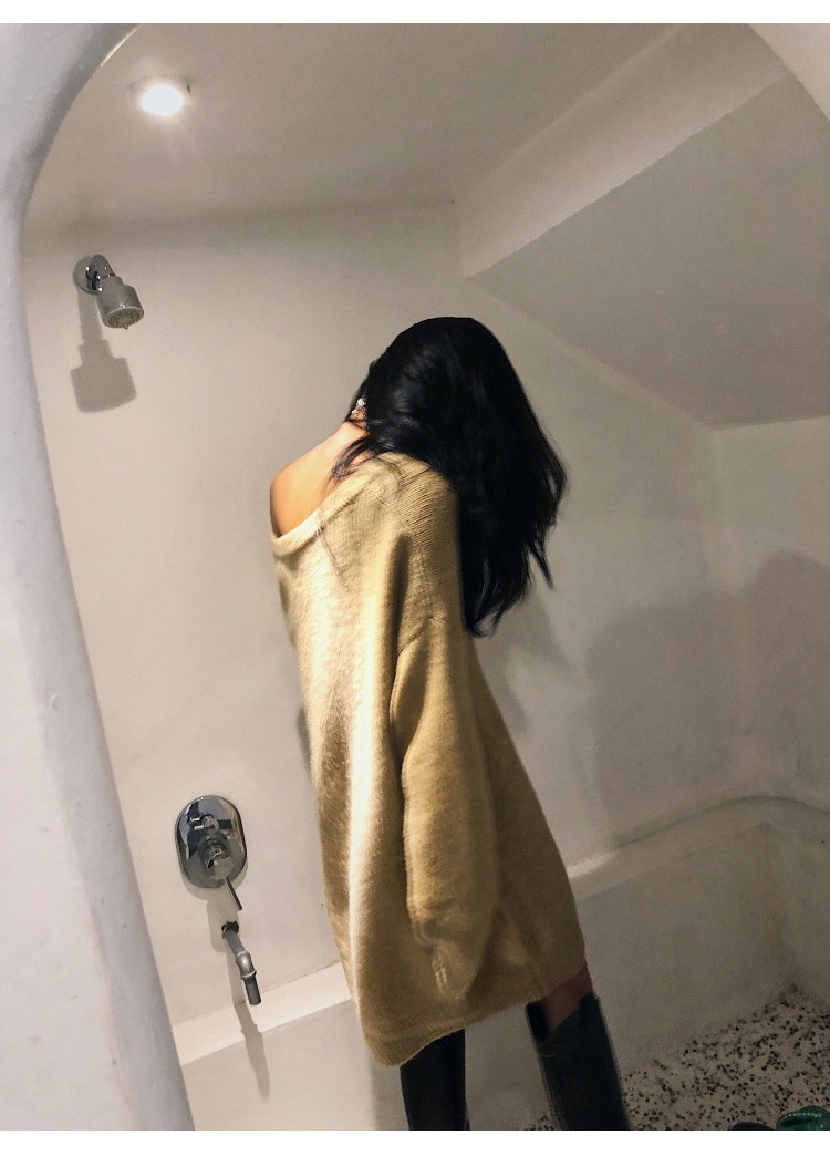 周年庆-lamps plus女装专场 lamps阿水中长款大v领针织女秋季网红慵懒