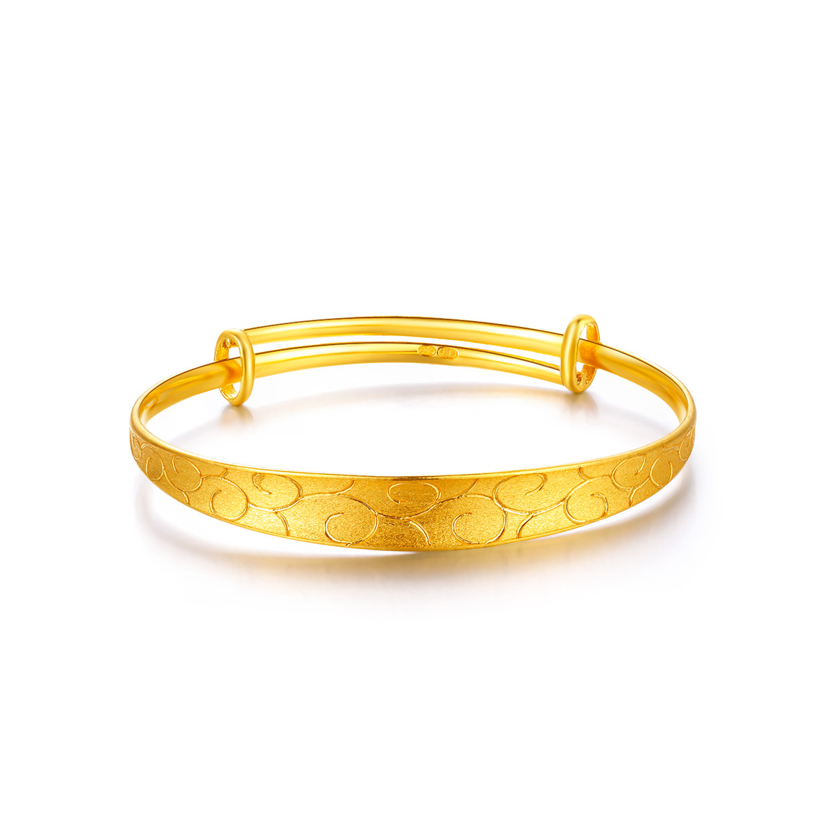 金至尊 足金斜纹抽拉手镯黄金手镯 计价