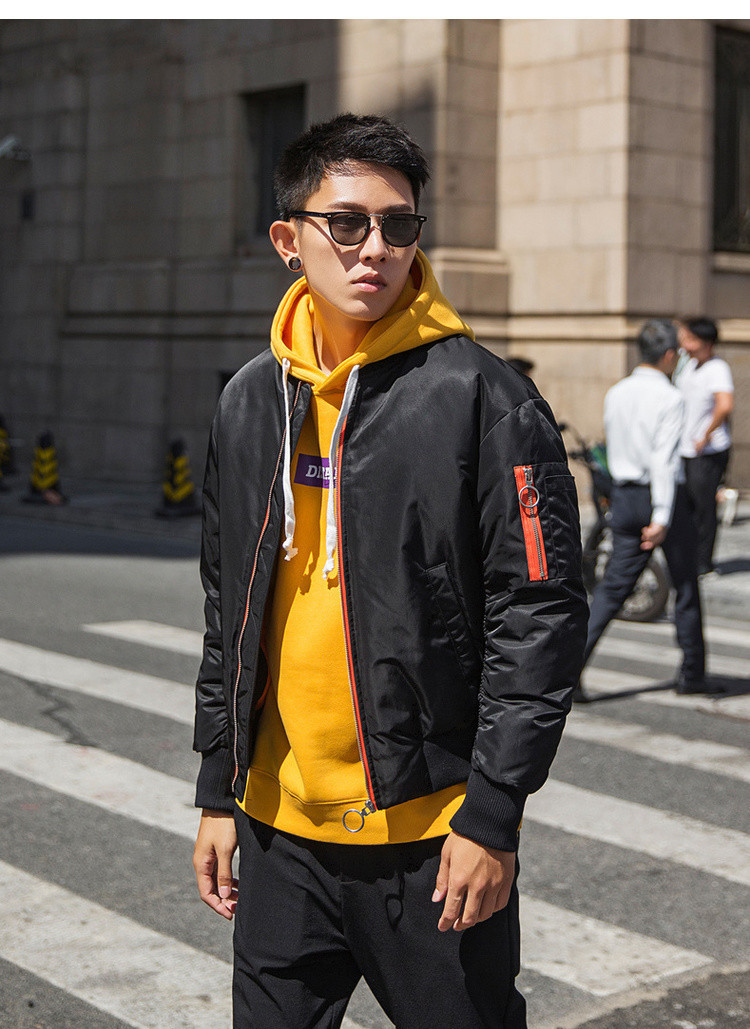 no1dara 冬季新款码带撞色棒球领男士羽绒服 黑色 s【图片 价格 品牌 