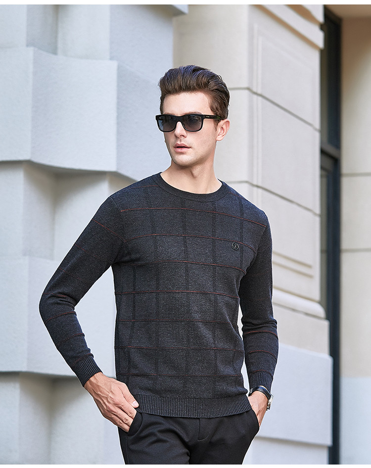 秋冬季男士圆领毛衣男式休闲百搭宽松针织衫青少年打底衫男款毛衣男式