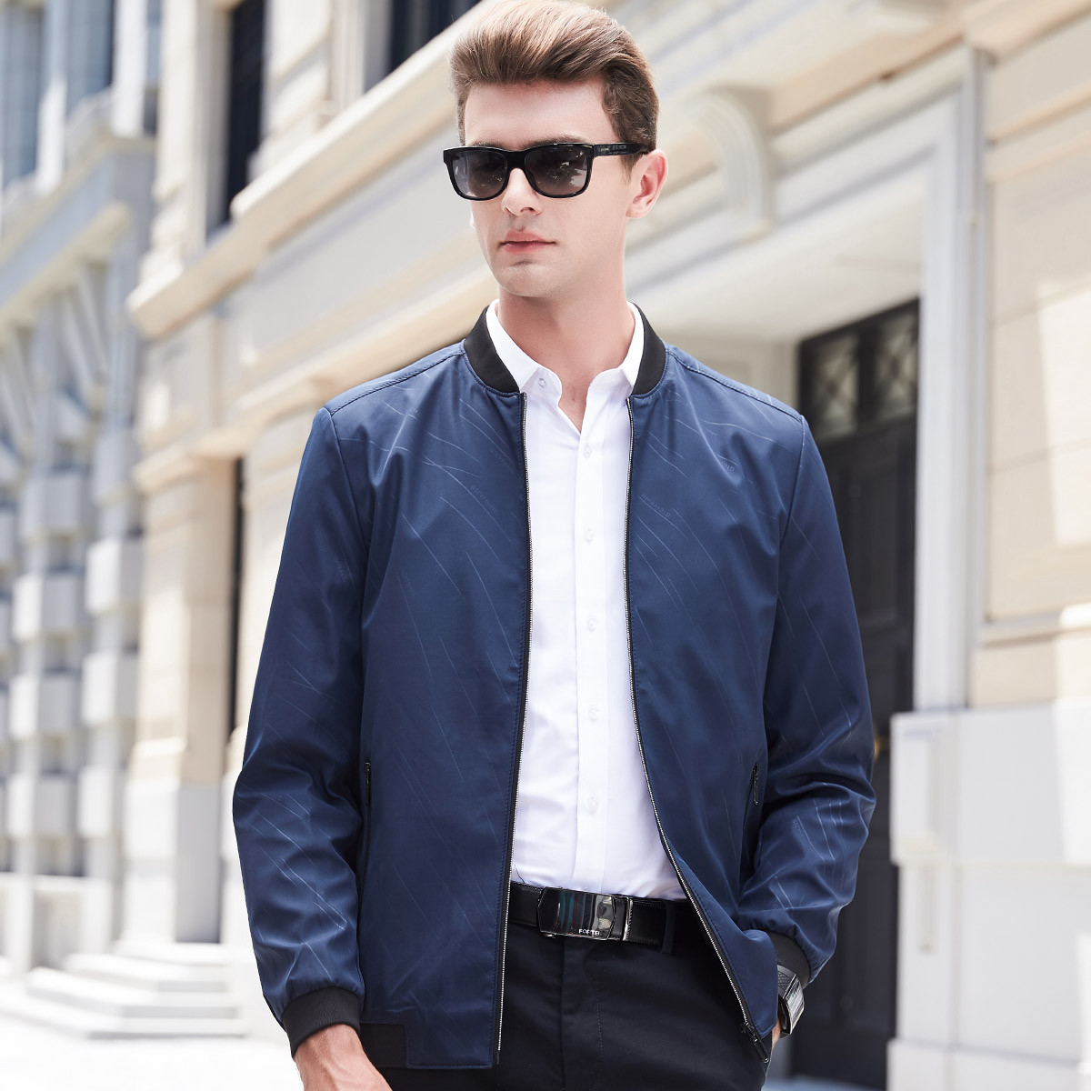 型男夹克】2018秋季新款休闲挺拔夹克男装百搭男士外套时尚男夹克男士