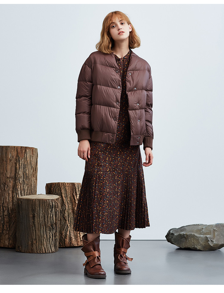 狂欢季 特惠×菀草壹原创女装专场 菀草壹冬装新款棕色短款羽绒服女