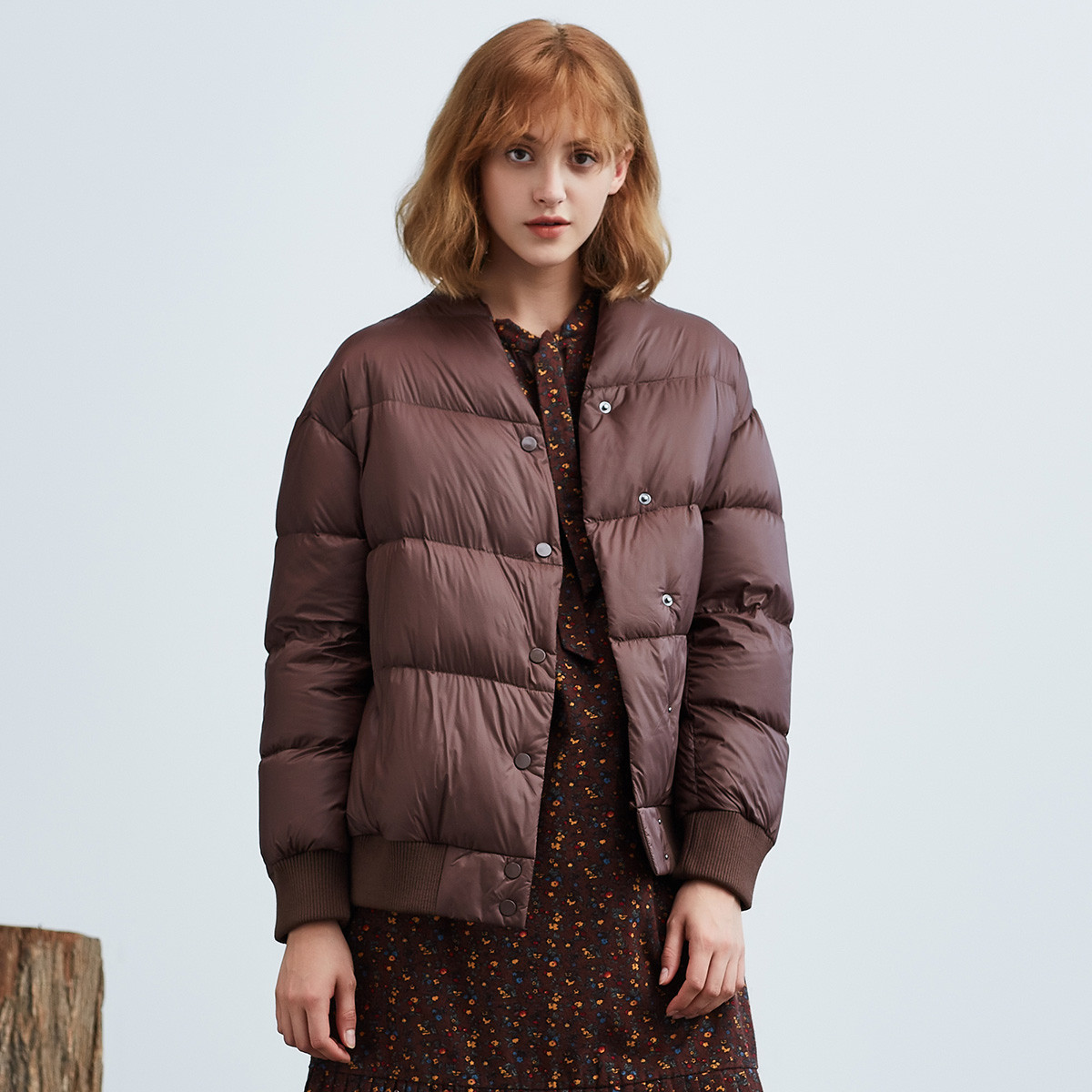 狂欢季 特惠×菀草壹原创女装专场 菀草壹冬装新款棕色短款羽绒服女