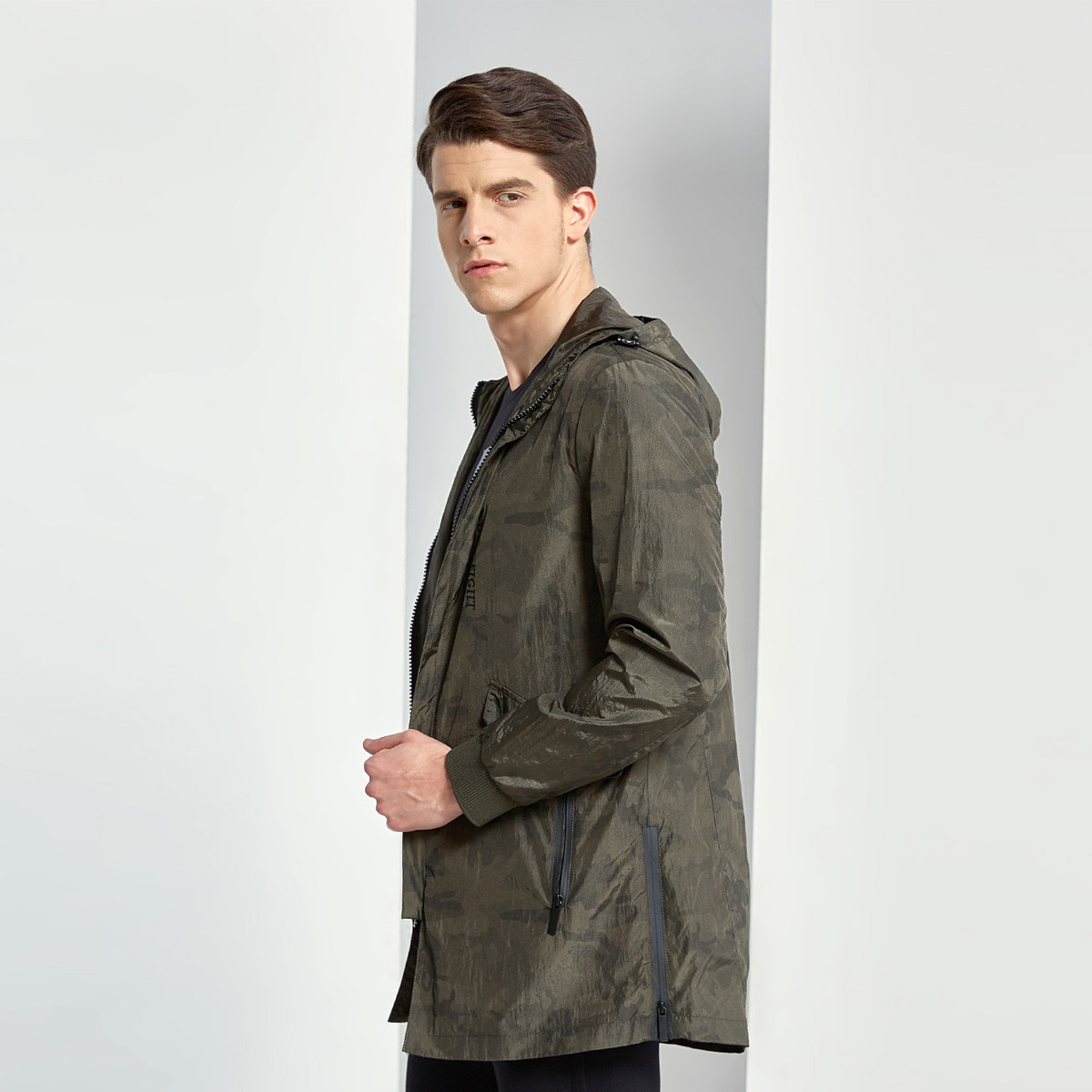 myriadglad jacks杰克斯男装春季中长款迷彩时尚休闲百搭外套男士夹克