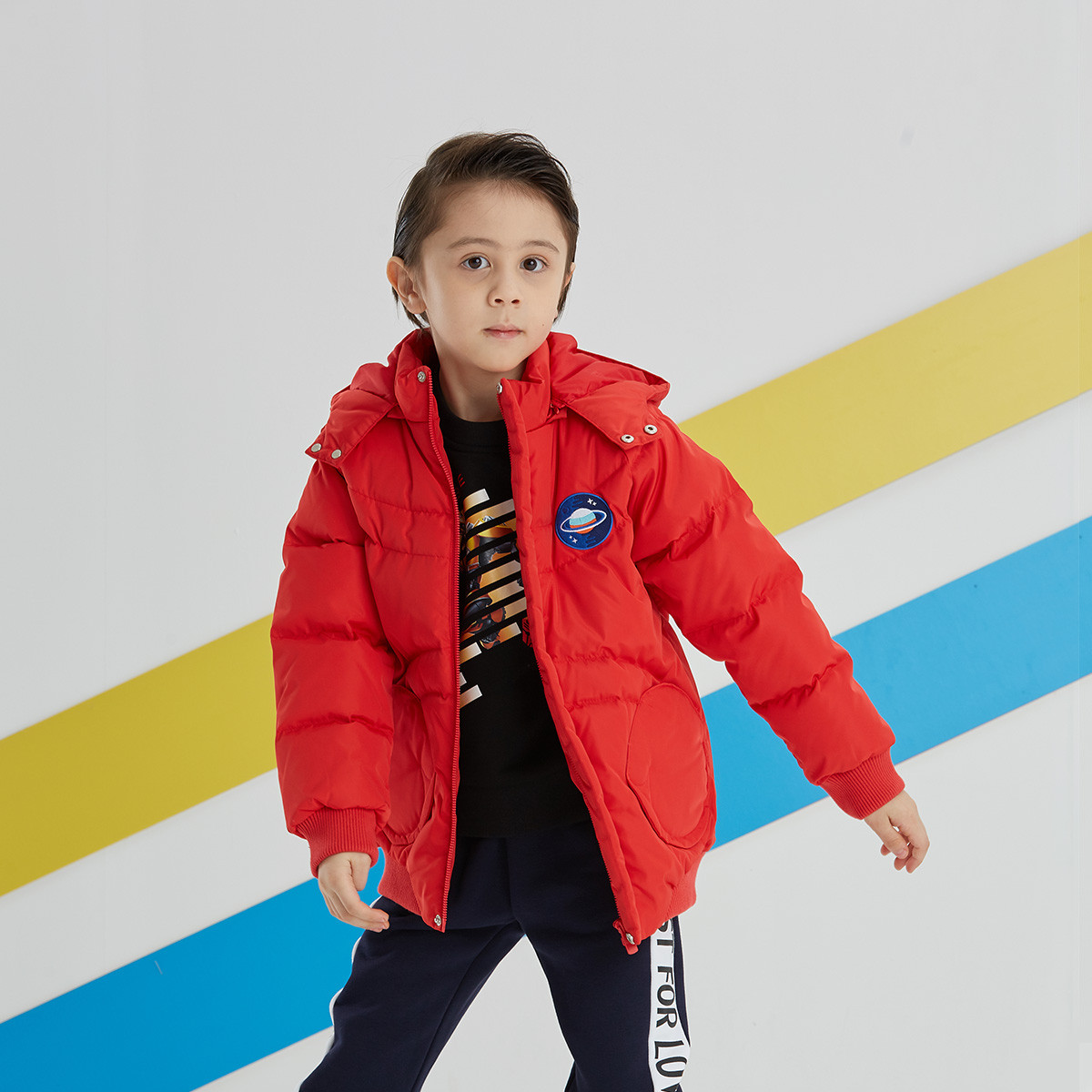 abckids 男童儿童羽绒服保暖加厚外套80-120码 深草绿 90