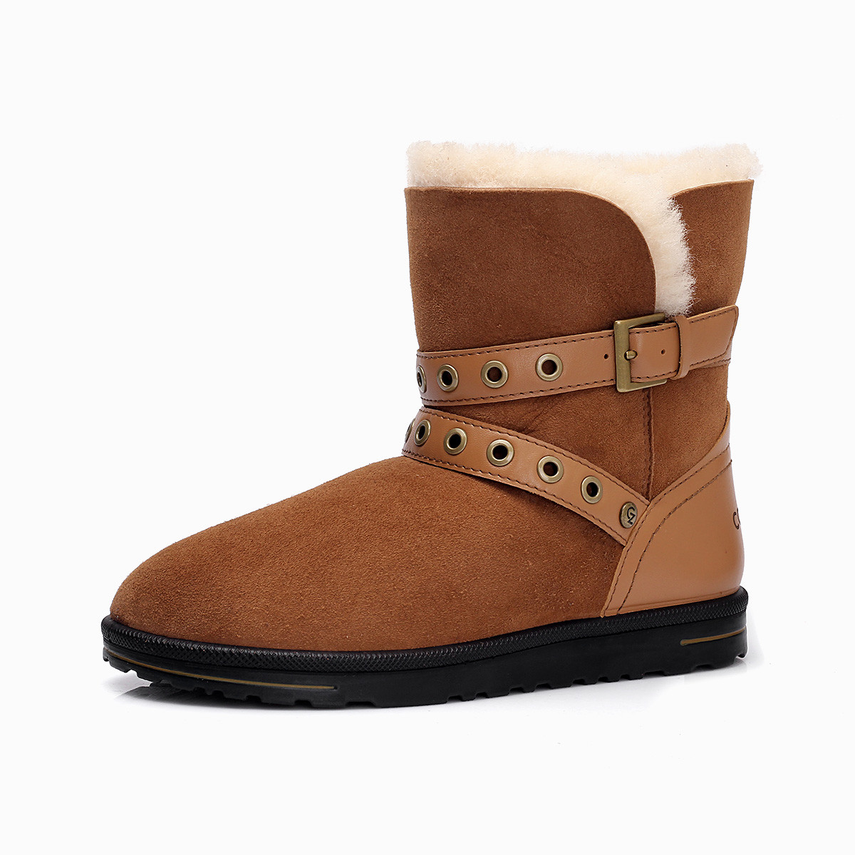cozy steps冬新品保暖澳洲羊皮毛一体中筒平底女雪地靴