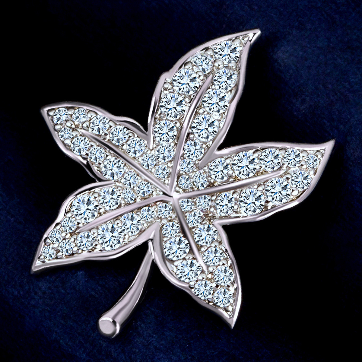 朵岚 银色锆石枫叶树叶日韩百搭大气奢华领针胸针胸花别针