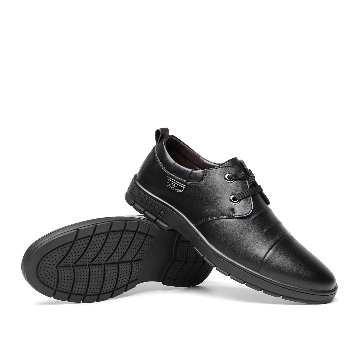 吉尔达吉尔达2018新品时尚牛皮系带商务休闲皮鞋男鞋j81d10074101_唯