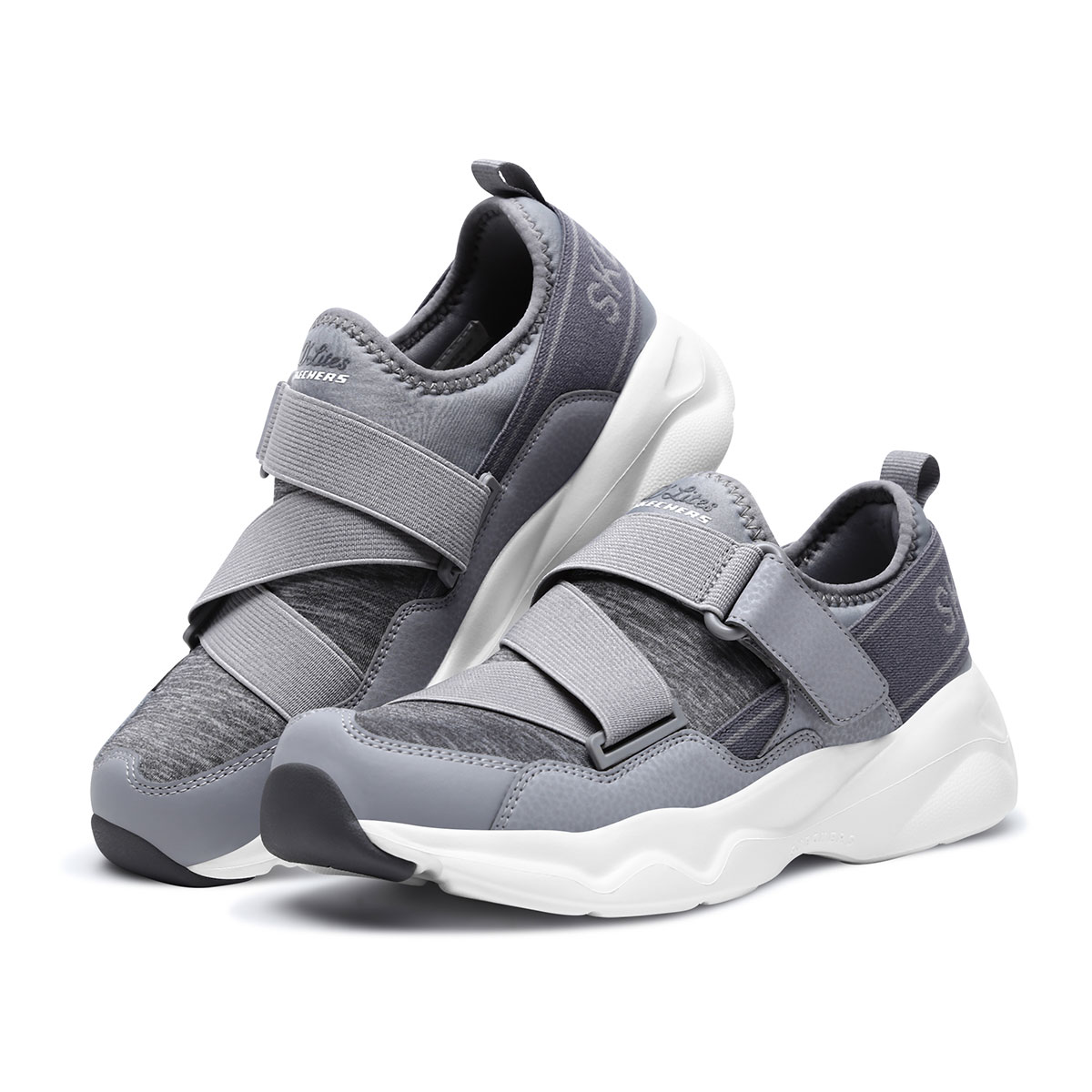 skechers斯凯奇女鞋 新款d'lites厚底复古鞋 时尚搭带熊猫鞋