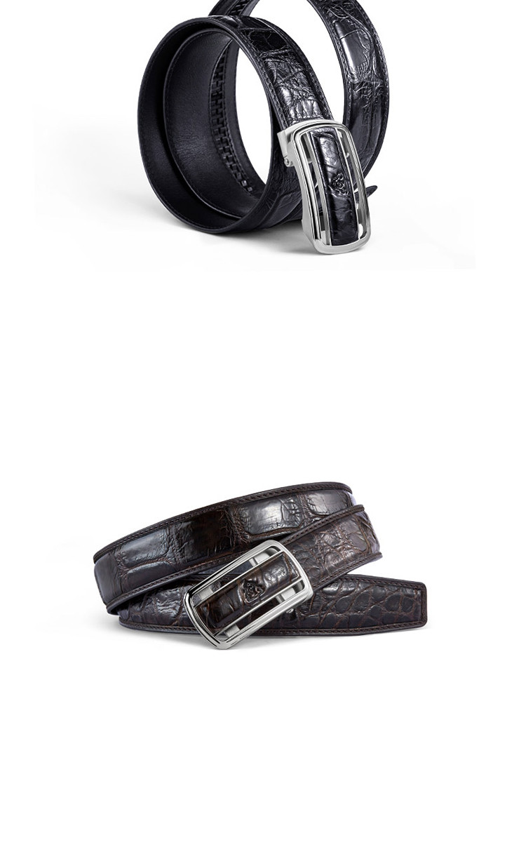 新款泰国鳄鱼皮皮带男真皮时尚休闲自动扣扣头鳄鱼皮腰带
