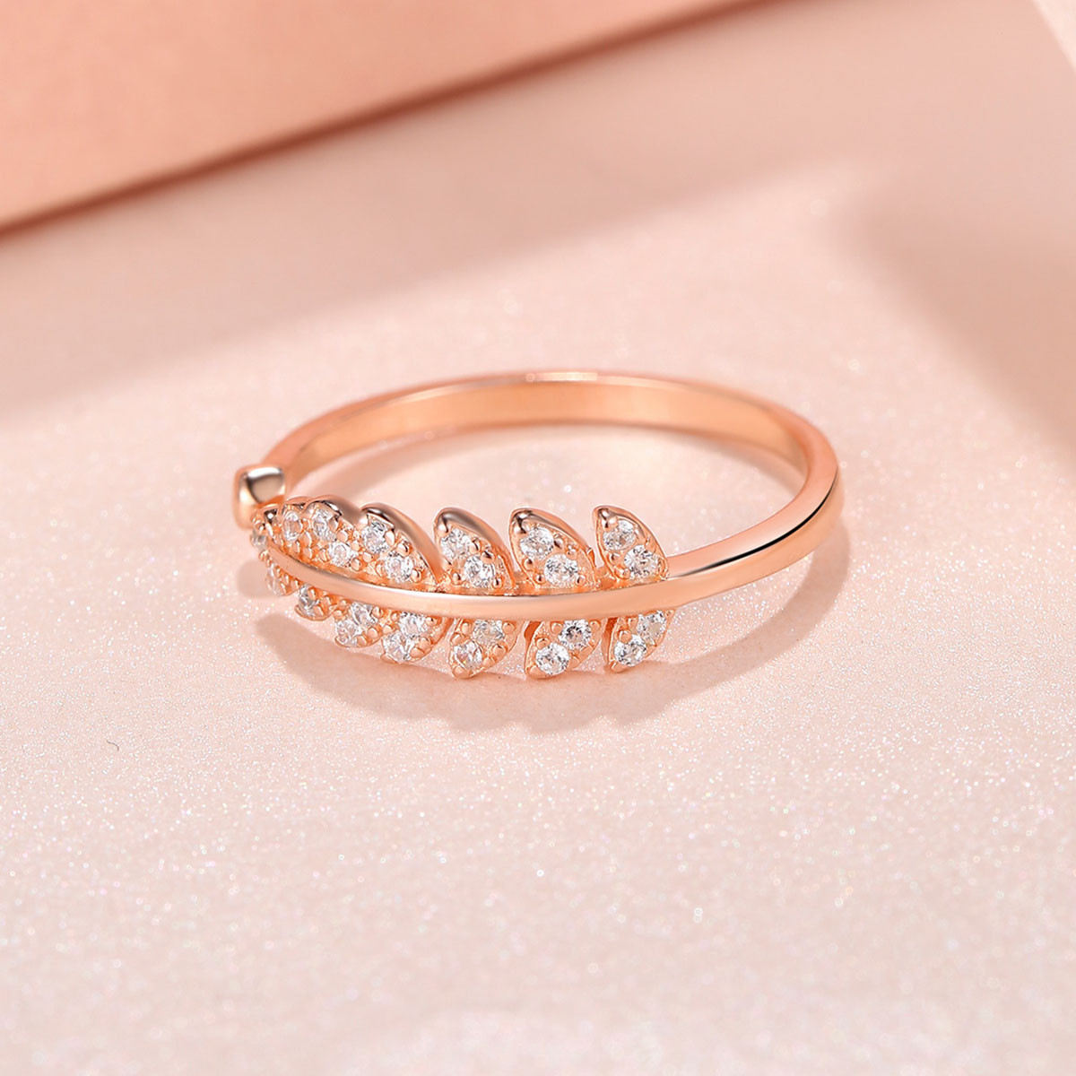 925银个性吸睛杏叶戒指女韩版简约新潮食指指环圣诞节礼物