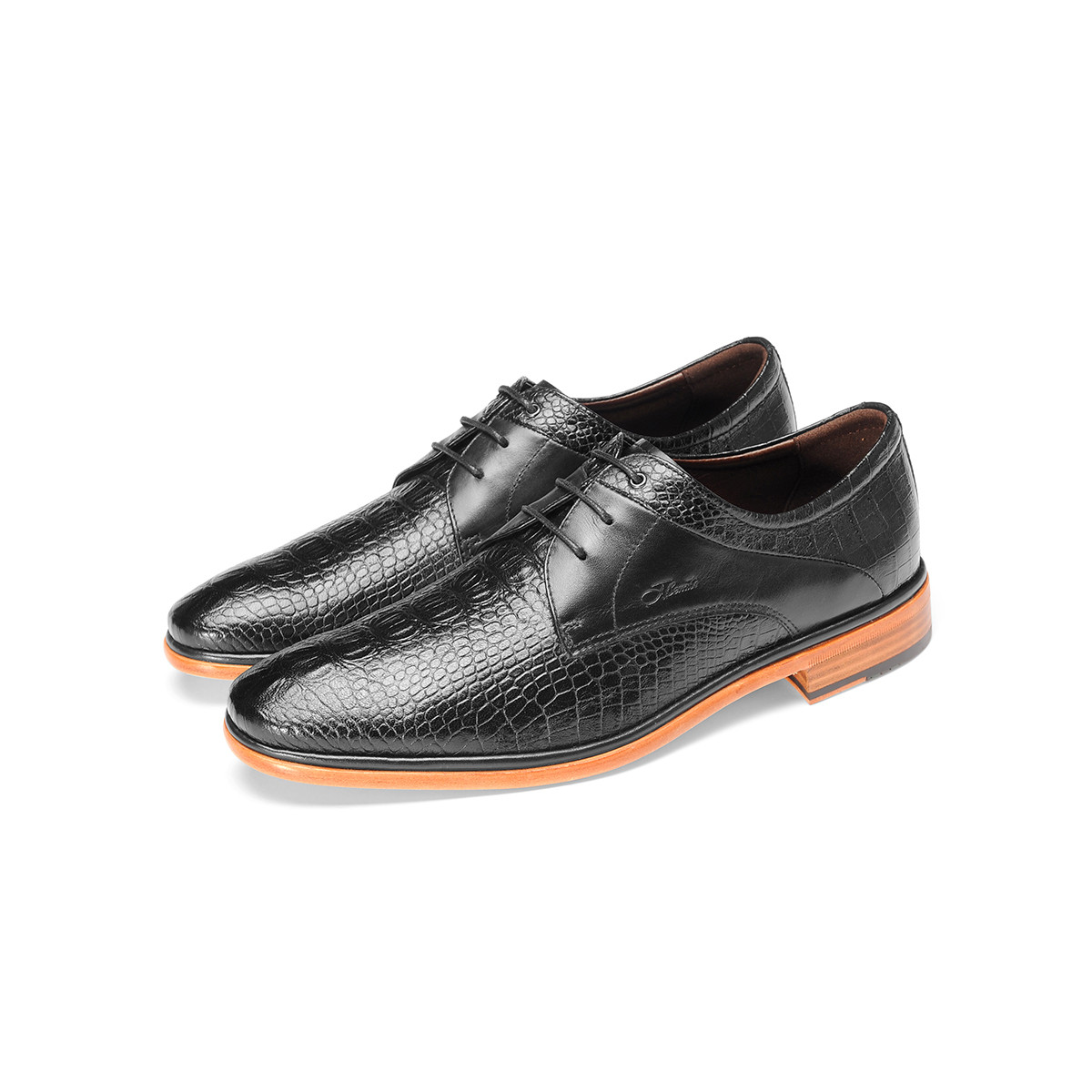 宾度商务鞋真皮革舒适正装鞋时尚休闲鞋百搭个性男鞋系带男士皮鞋