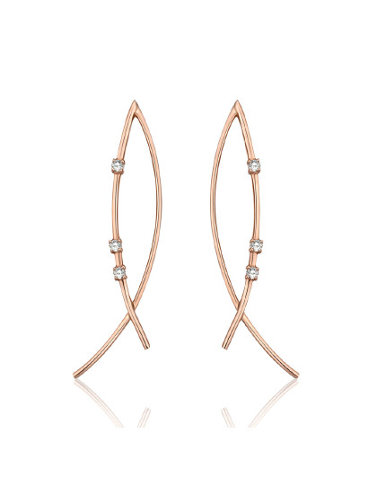 enzo 18k玫瑰红彩金 百变梦幻女钻石耳饰耳环