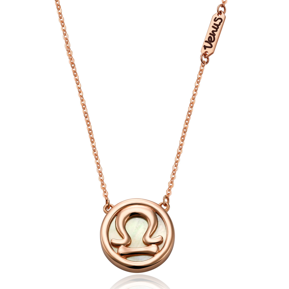 潮宏基chj珠宝专场 梵迪 星座传奇 天秤座 玫瑰金18k金贝壳吊坠项链女