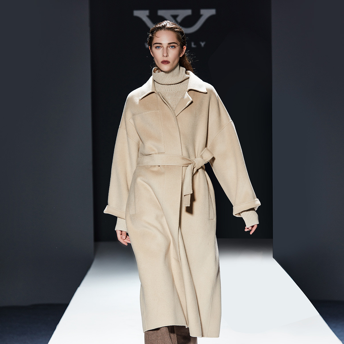 双面羊绒大衣女中长款2018秋冬新款呢子大衣修身显瘦毛呢外套