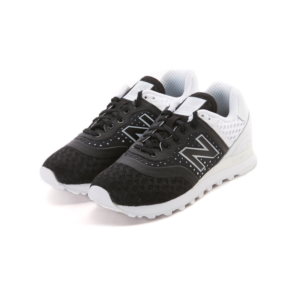 new balance 574系列 男女款复古缓震耐磨运动鞋 黑/白 36