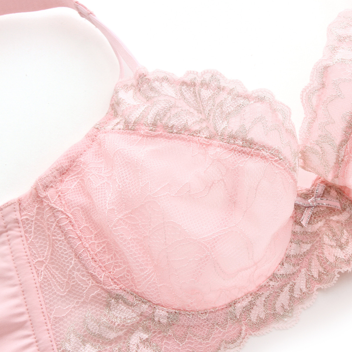 都市丽人 甜美蕾丝绣花边浪漫性感美背女士文胸胸罩内衣 淡粉 b80