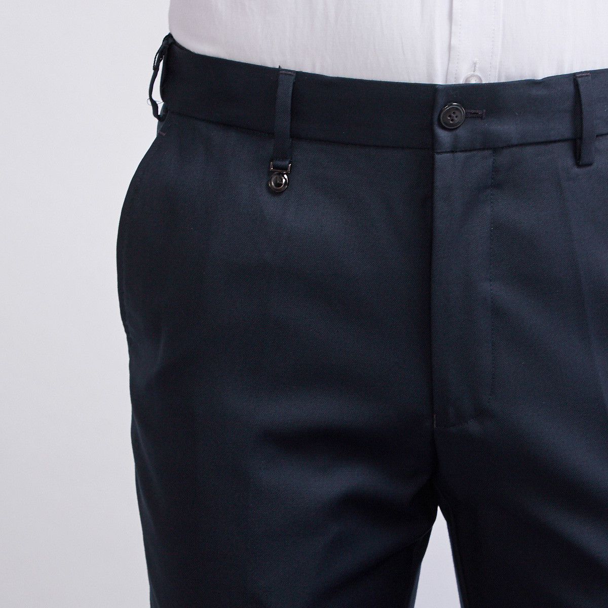 金利来goldlion 纯羊毛保暖拼接弹力腰头男士西裤 藏蓝色 36