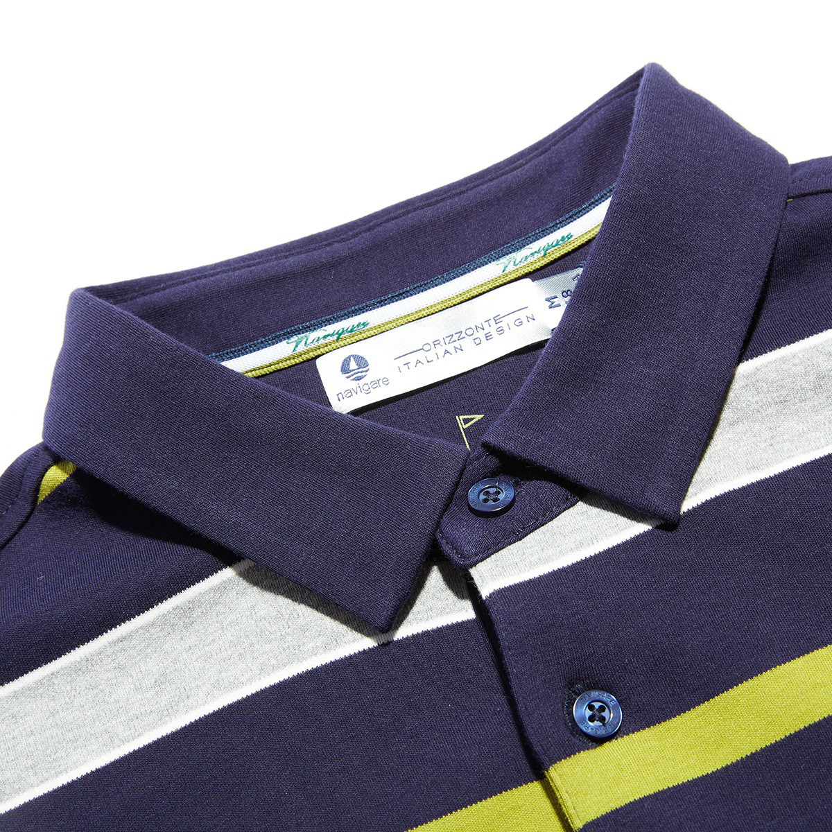 纳维凯尔navigare 意大利小帆船 时尚撞色条纹百搭舒适男款polo衫长袖