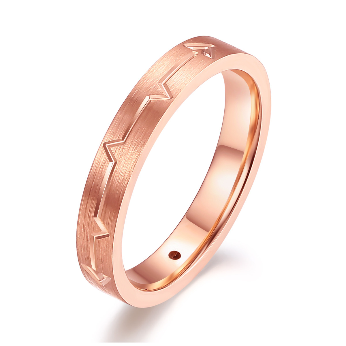 爱情印记18k金戒指玫瑰金彩金情侣戒指指环食指戒