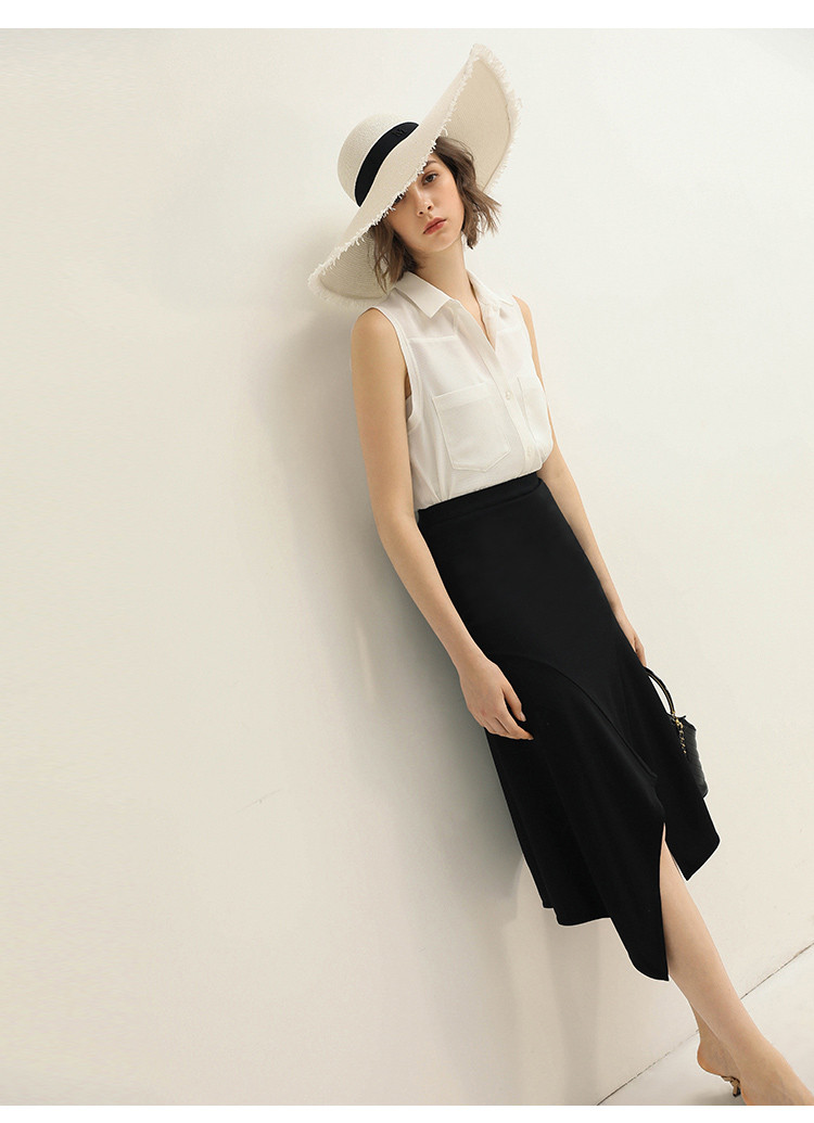 赫本风小黑裙不规则半身裙女早春高腰鱼尾裙ds1072