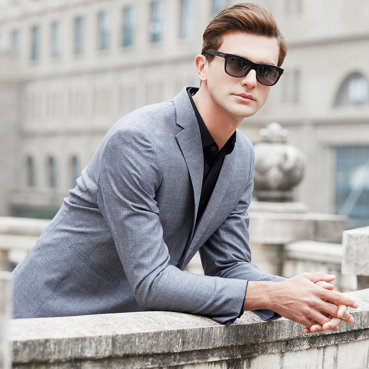 2019春季新品商务男休闲西装百搭时尚翻领男士外套男士西服