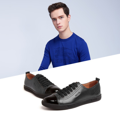 凯撒kaiser男鞋 牛皮时尚系带平底潮流休闲鞋男鞋