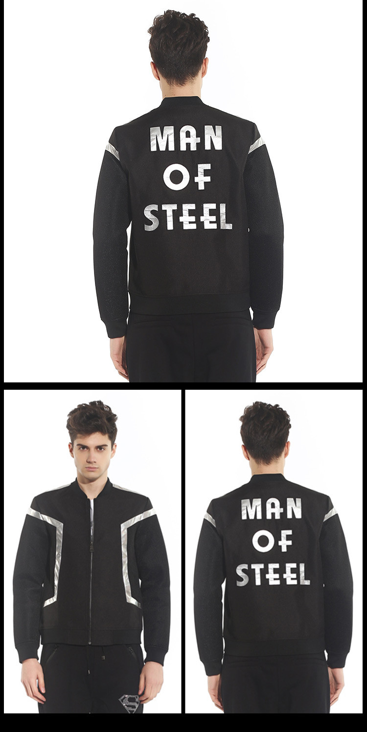 dc comics super heroes电影超人系列 男款棒球服 创意拼接拉链msmjt