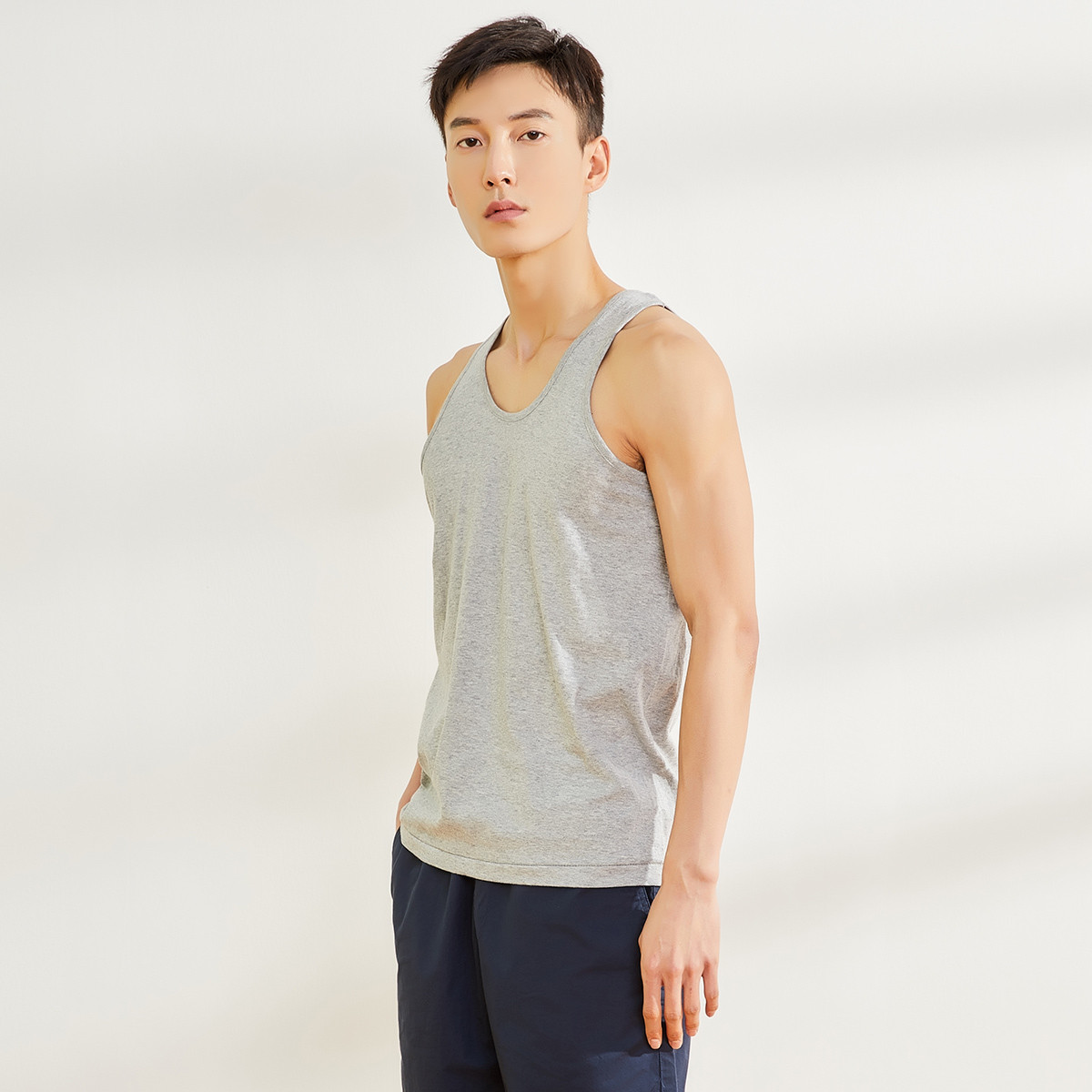 宜而爽3件装男士纯棉背心男士背心打底衫