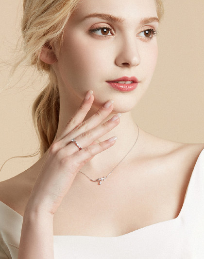 ringism月桂女神18k金钻石项链礼物女u171625