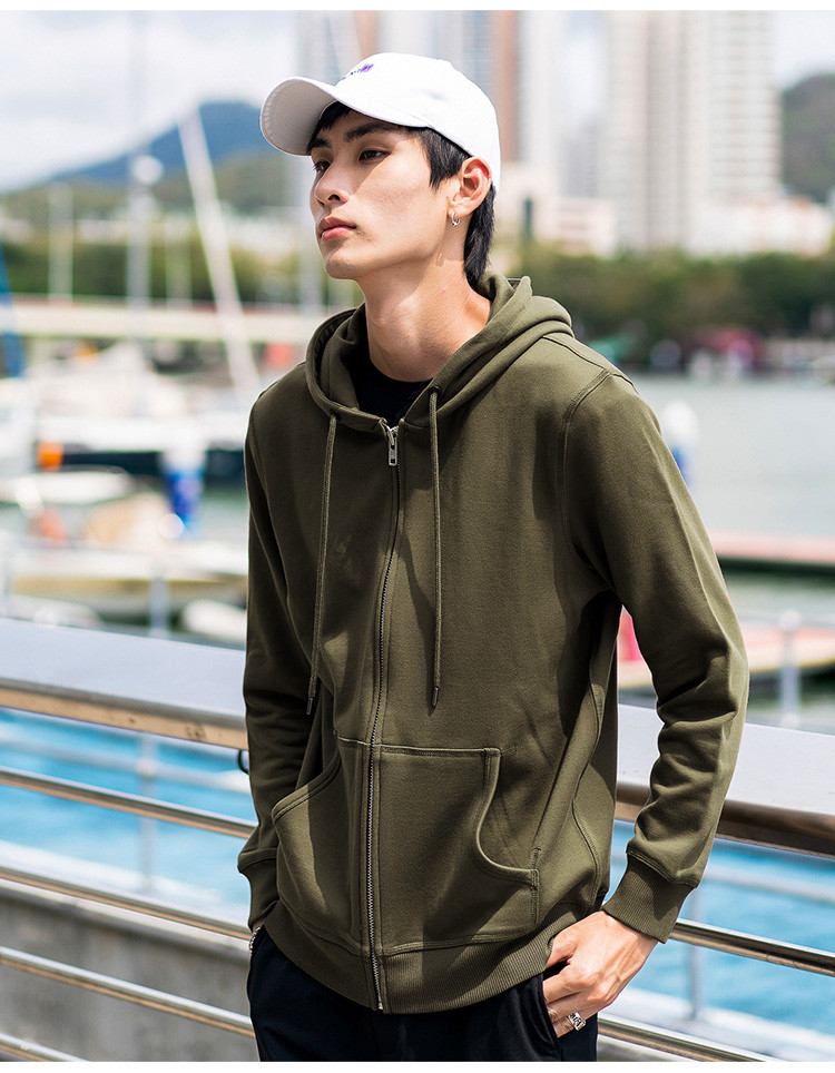 60支纯棉针织阳光时尚开衫男款运动卫衣情侣卫衣男士卫衣男卫衣