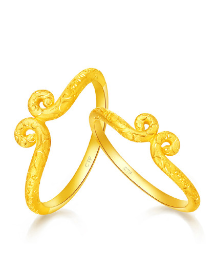 周大福【旗舰店】新品-紧箍咒足金黄金戒指