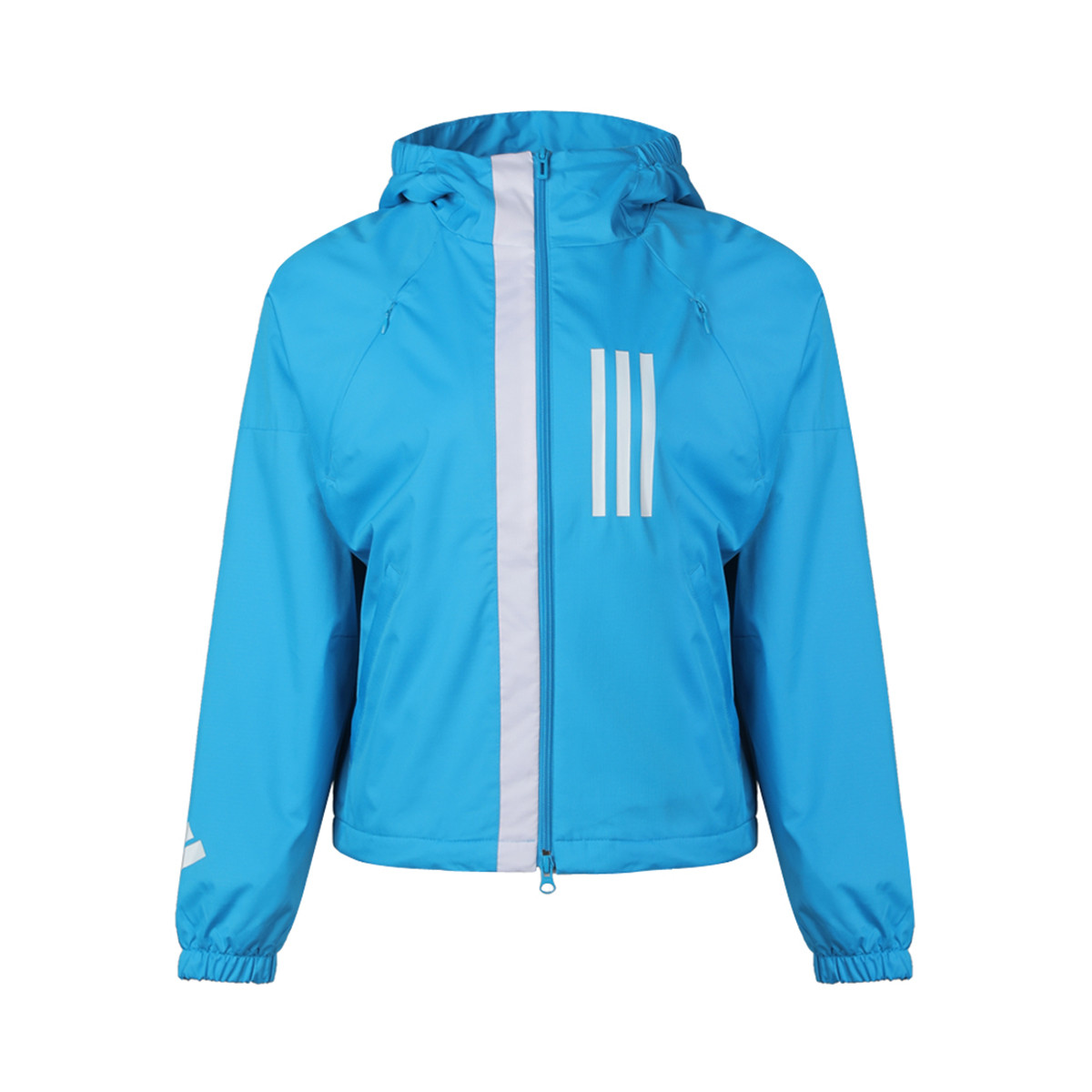 adidas 女子时尚潮流舒适透气梭织运动连帽外套亲肤衣夹克 蓝色 m