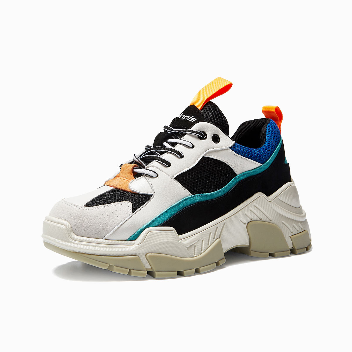 戈美其gemeiq 【真皮】女士老爹鞋平底百搭女鞋厚底透气女休闲鞋女网