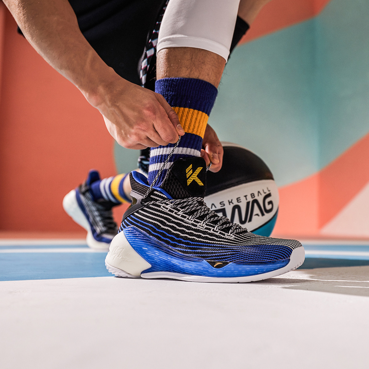 安踏篮球鞋男2019新款秋季kt4季后赛汤普森球鞋运动鞋