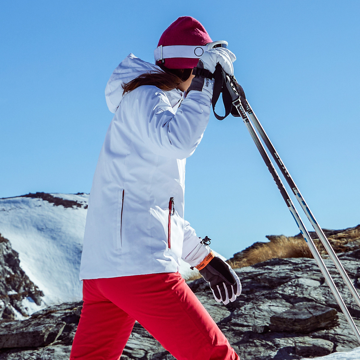 安踏滑雪服 冲锋衣加厚冬季新款专业比赛女士滑雪服登山外套