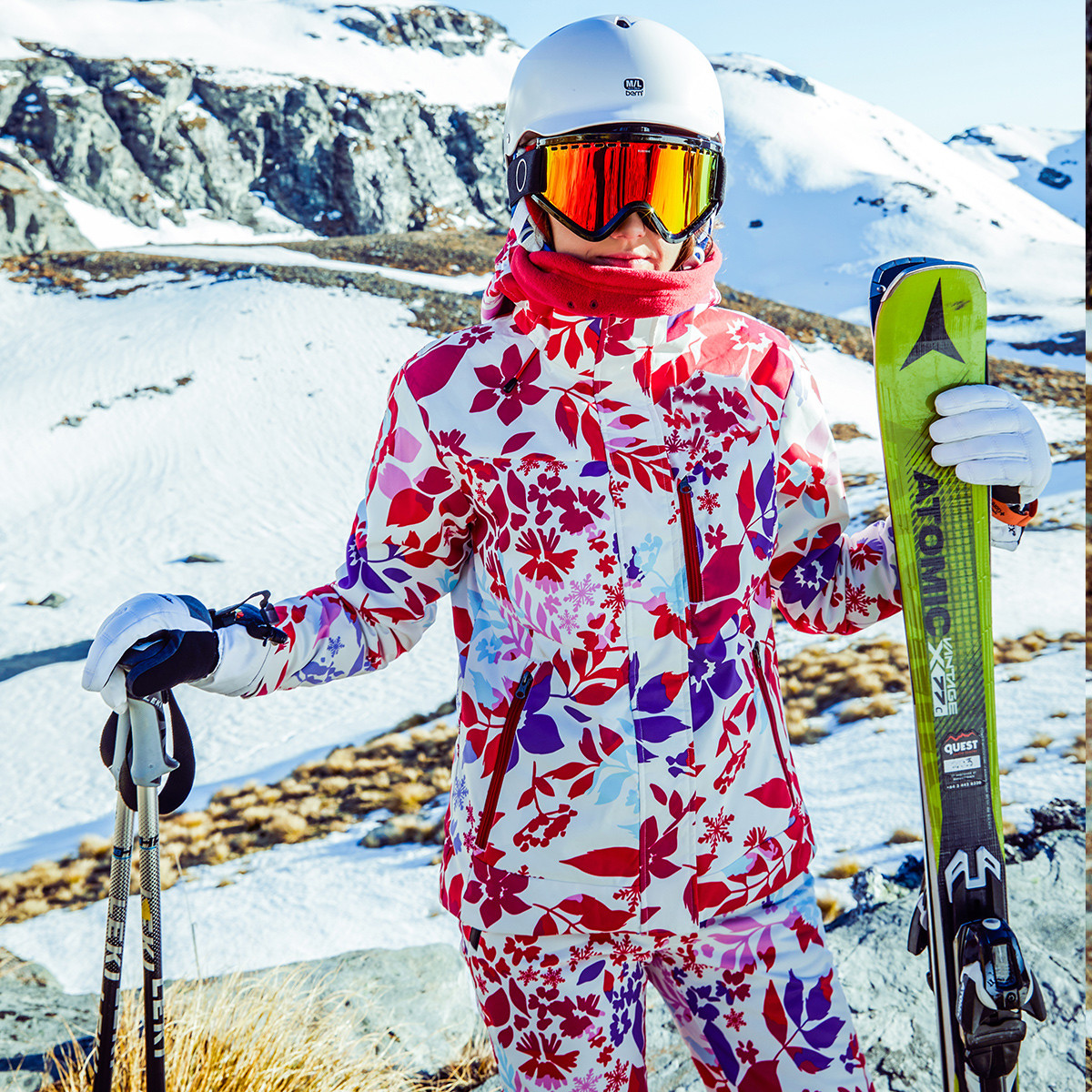 安踏滑雪服 冲锋衣冬季新款专业比赛女士滑雪服登山外套