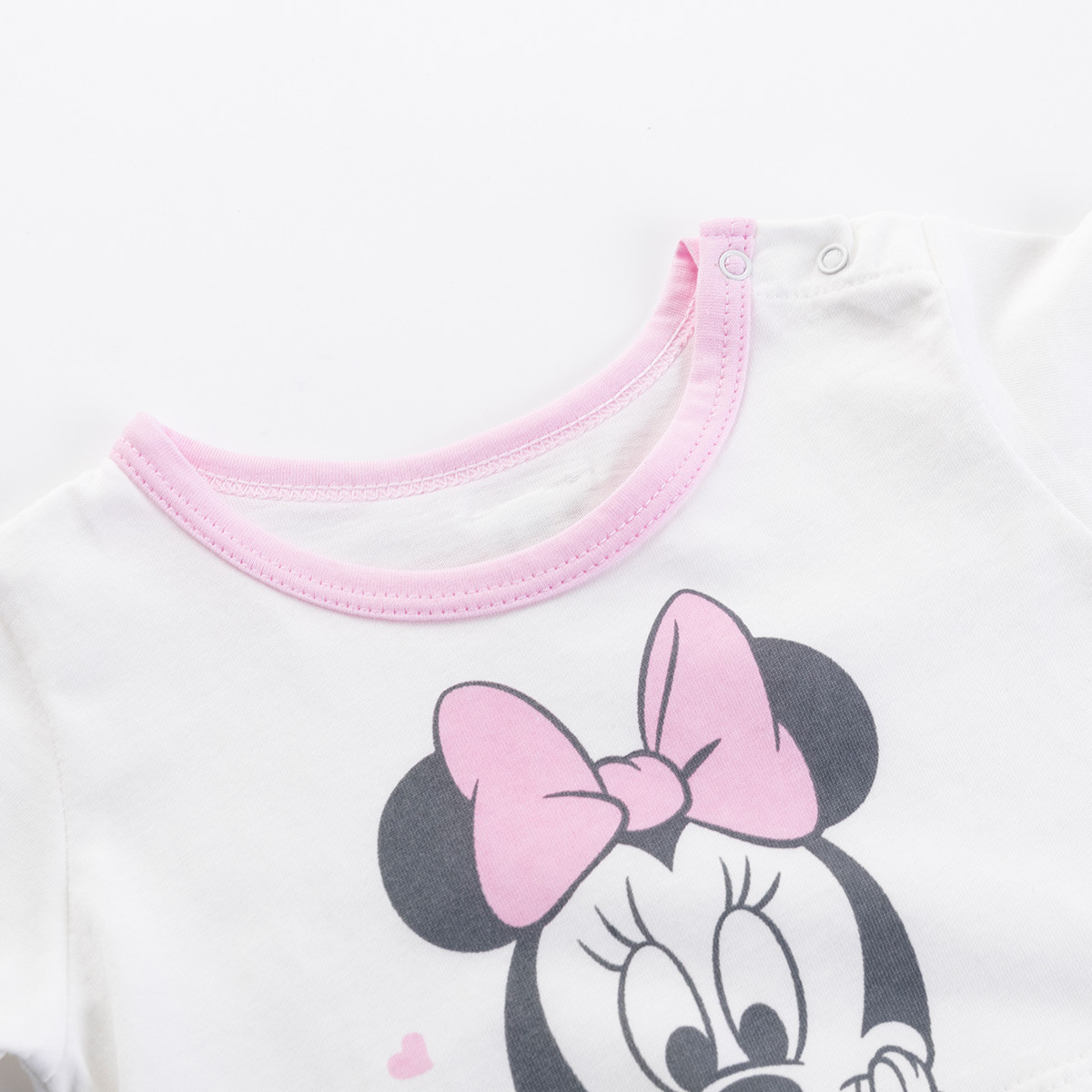 迪士尼宝宝disney baby 夏季女童宝宝米妮系列肩开连体衣 藏青 80