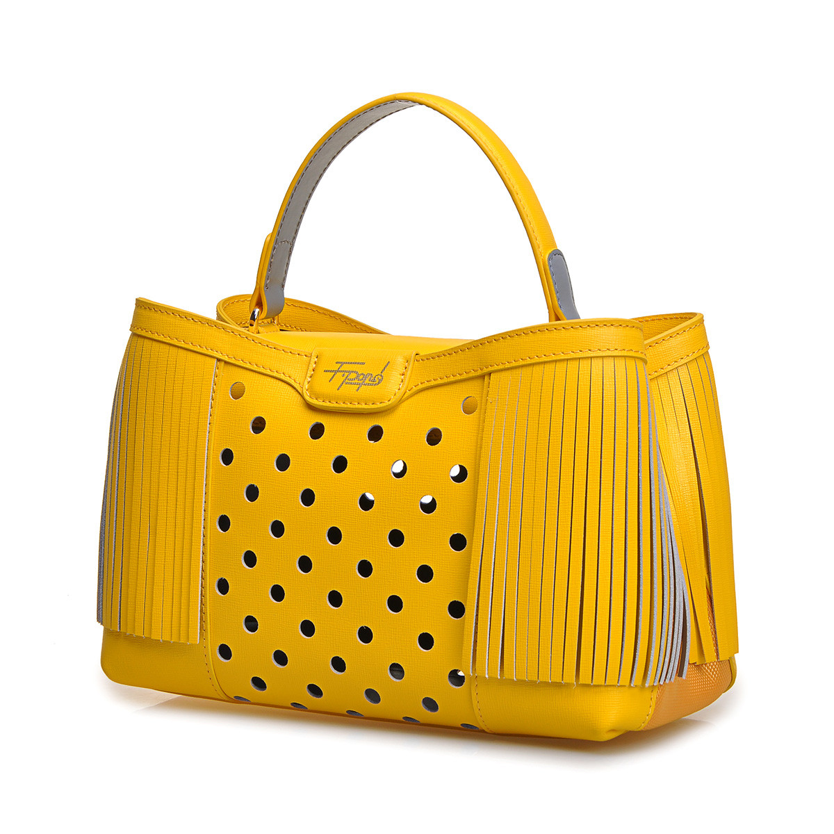 菲安妮fion 糖果流苏洞洞包手提包女包 桃红 均码