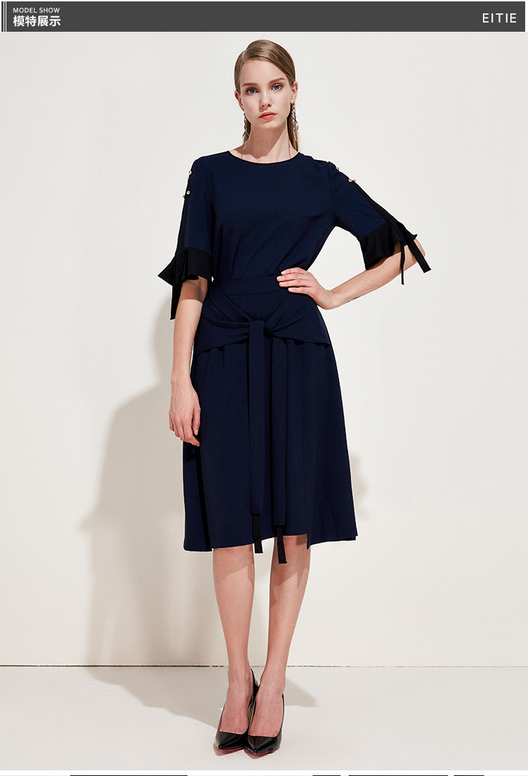 2019春季新款时尚修身腰间绑带自然腰半身裙