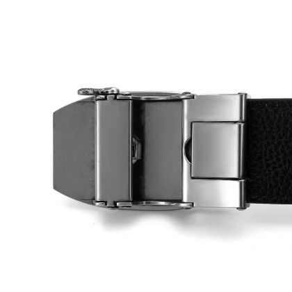 莱恩雷迪【中国风银色复古吉祥花纹扣头头层牛皮】带面网纹高光男皮带