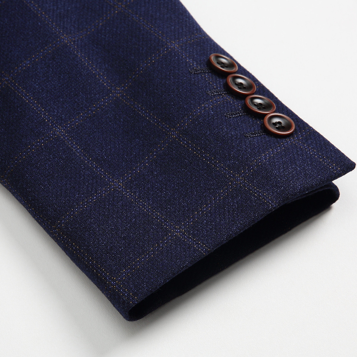 2019春季新款商务休闲格纹手巾袋男士休闲西服