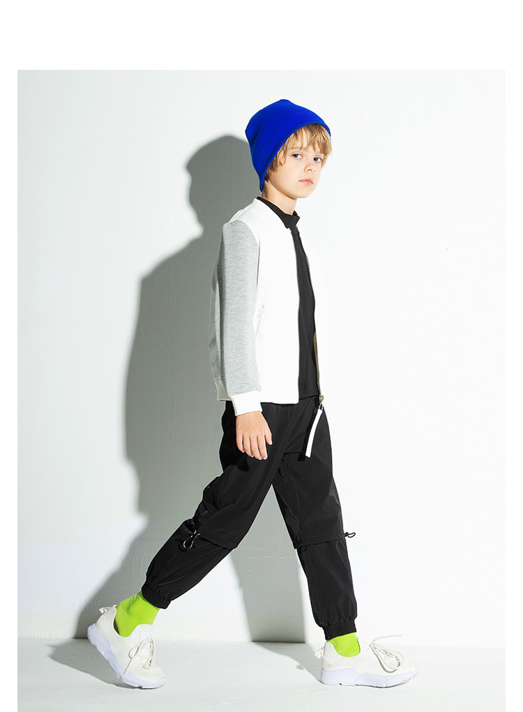 时尚小鱼秋季中大童儿童运动风棒球服长袖棒球服男童外套